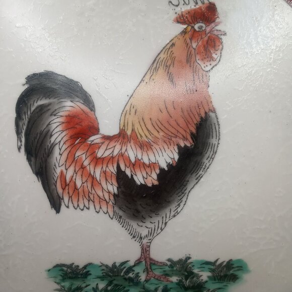 Vintage Ellas Rooster Decorative Plate 10" Diameter Hand-Painted Ceramic - Picture 3 of 12
